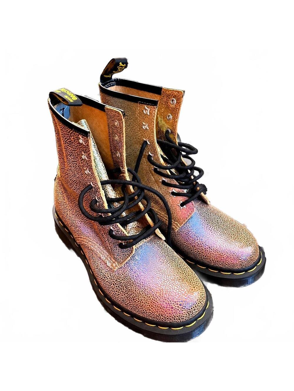 Dr. Martens Iridescent Leather 1460 Rainbow Ray Boots Size 7